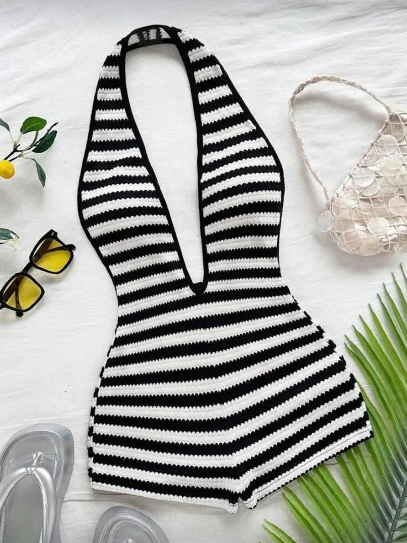 Boho Striped Sleeveless Maxi Dress