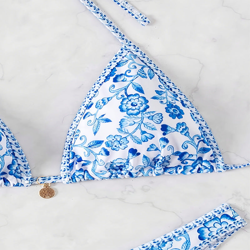 Triangle Cup Sexy Bikini Lace-Up Two-Piece Swimsuit