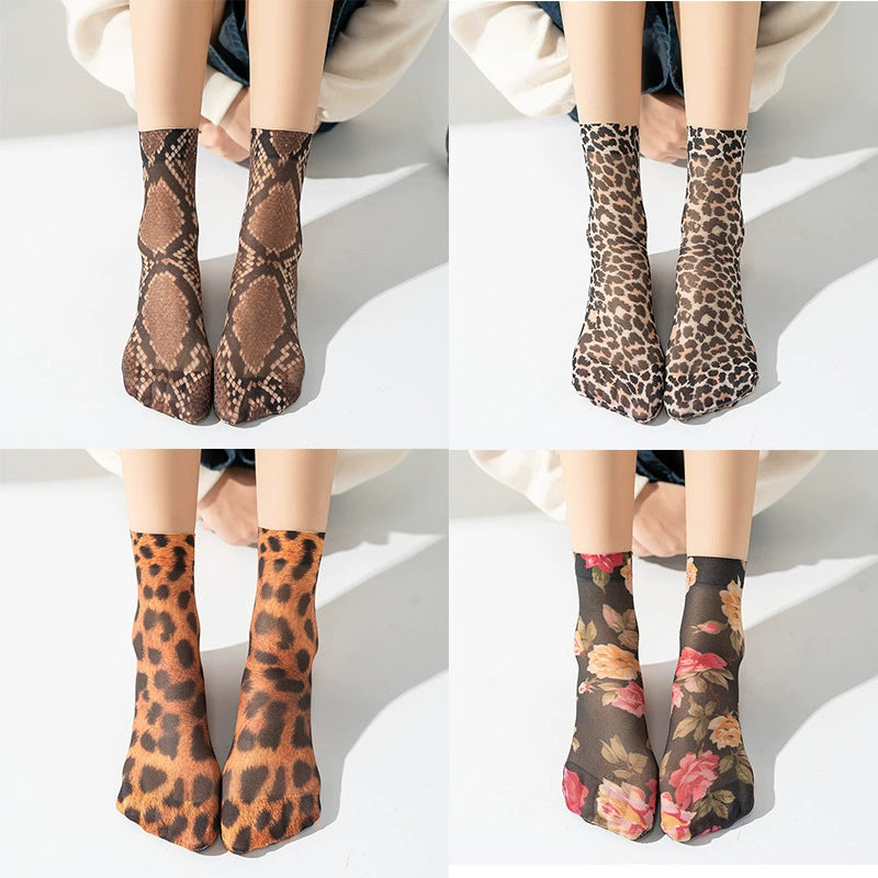 Summer high elastic breathable ultra-thin socks