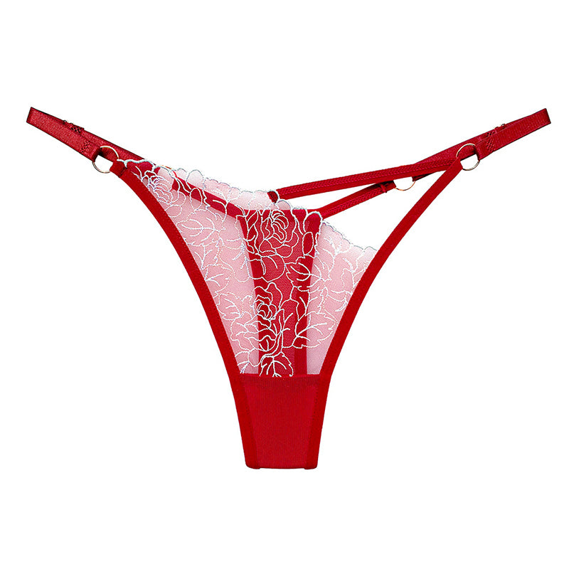 Lace V-shaped thong hollow temptation panties