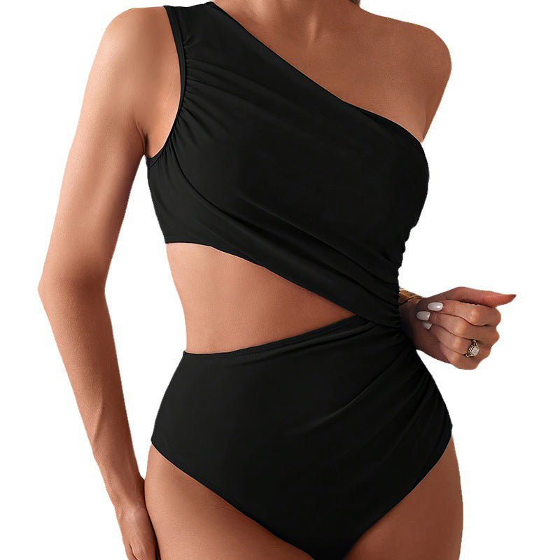 One-shoulder two-piece swimsuit