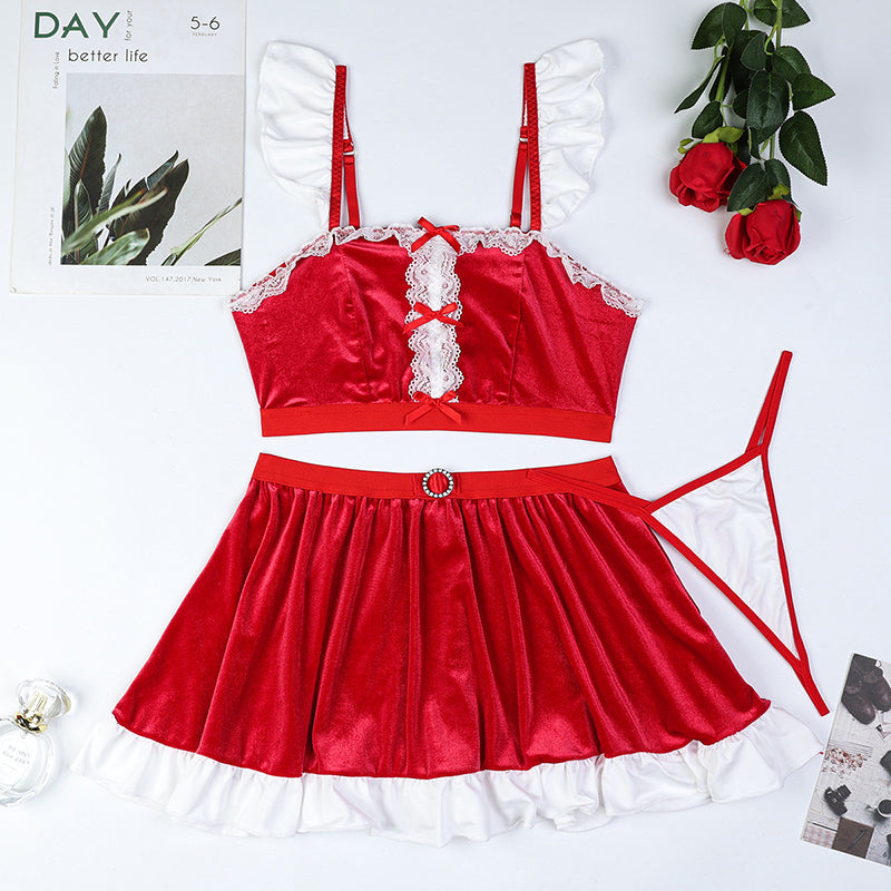 New Year's red festive three-piece set