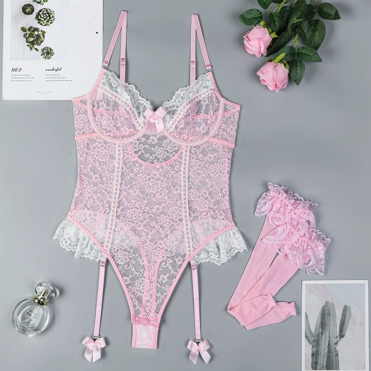 Lace stretch bodysuit
