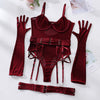 Sexy bodysuit with gloves set