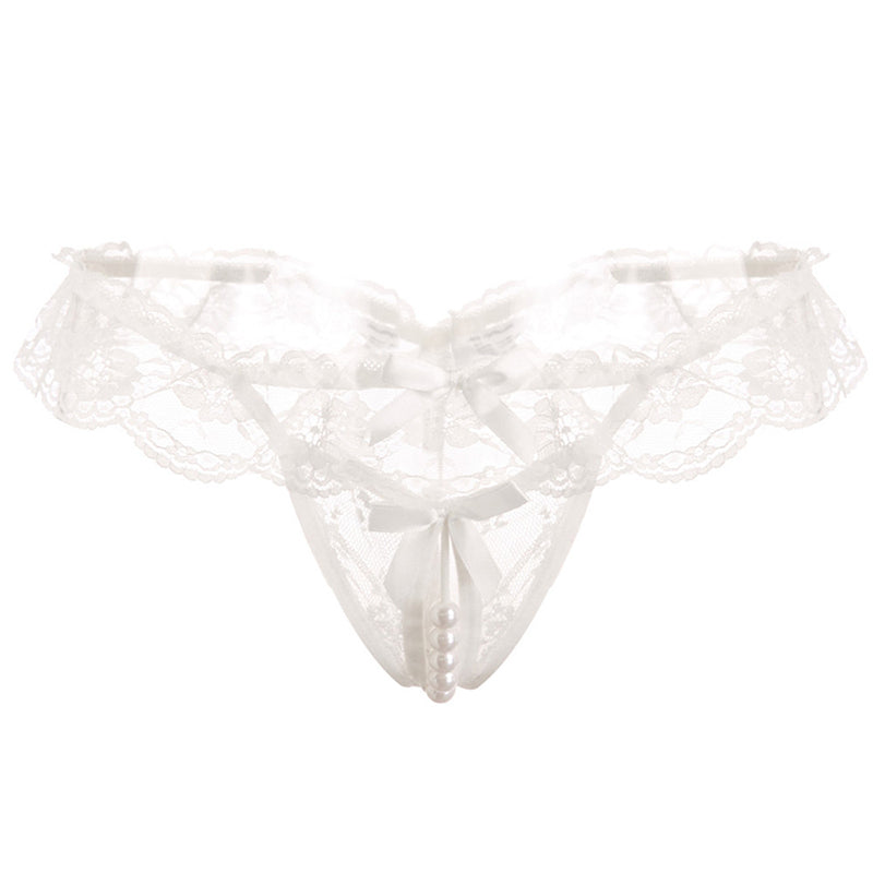 Lace low waist pearl massage panties