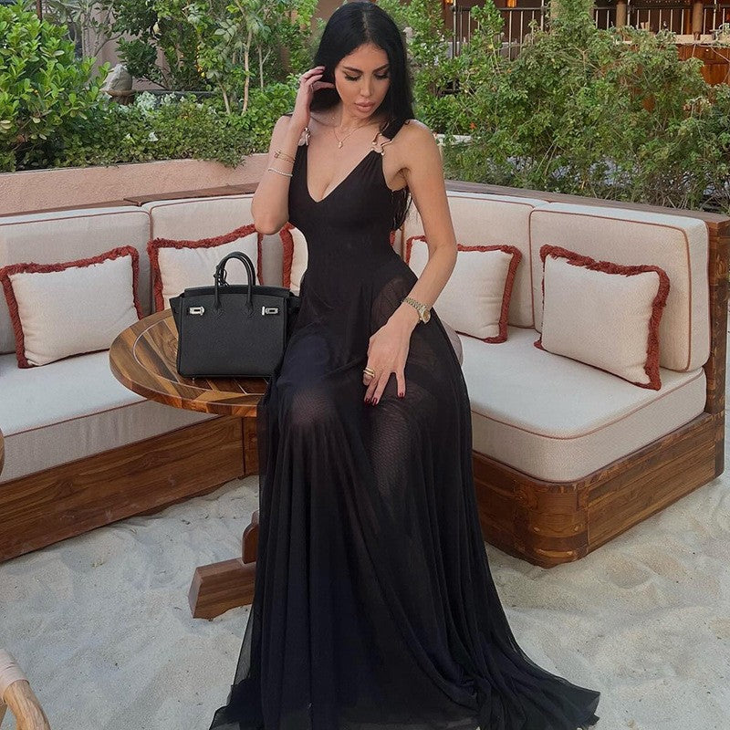 Luna Grace Satin Flow Maxi Dress
