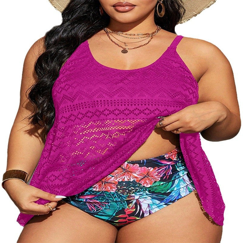 Large size beach swimsuit mesh bikini