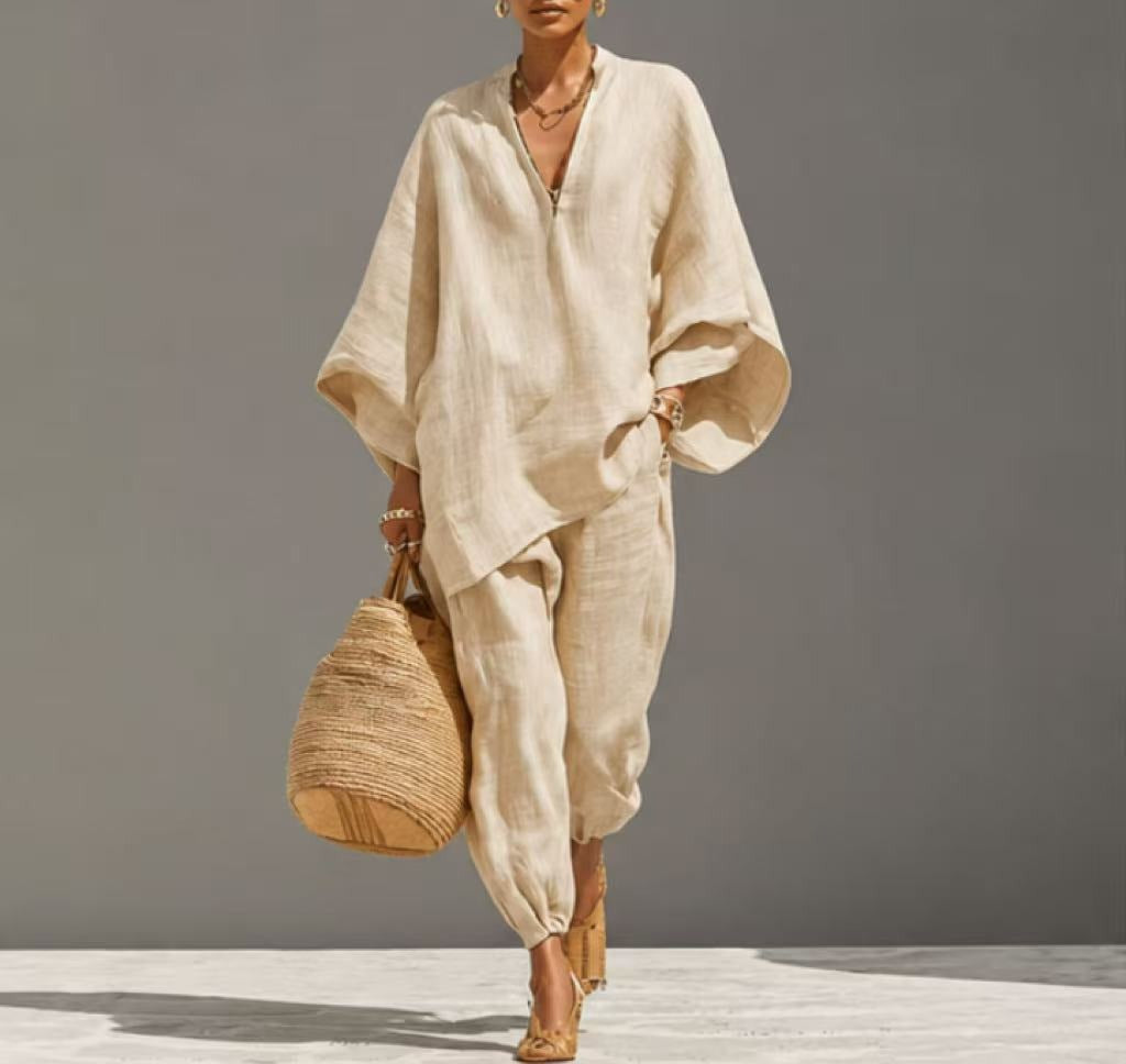 LunaEase™ Linen Relaxed Two Piece Set