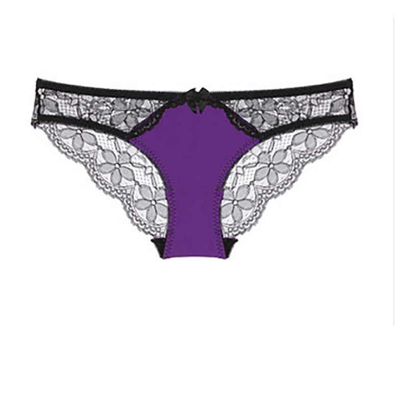 Solid color transparent low waist briefs