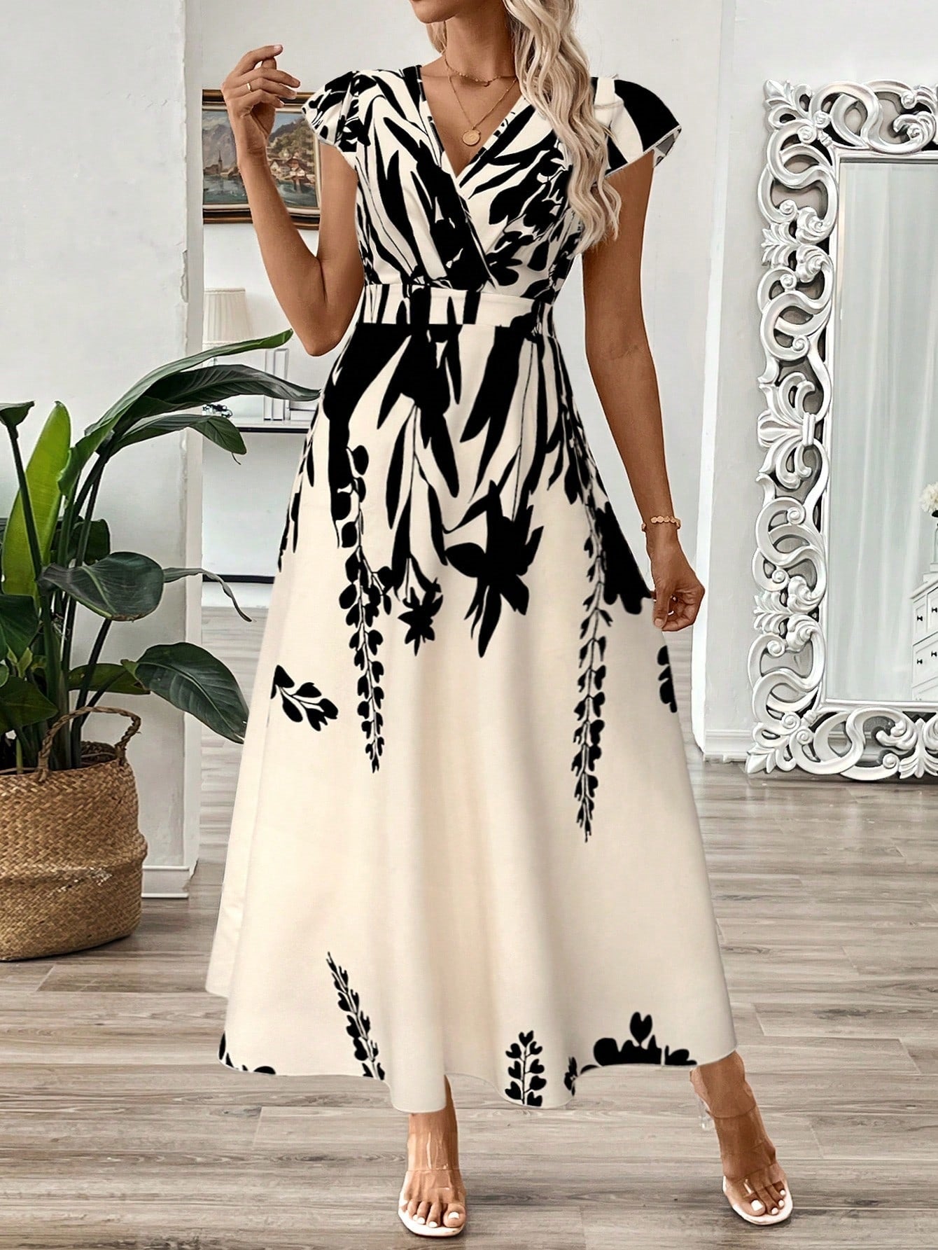 Midnight Garden Floral Maxi Dress