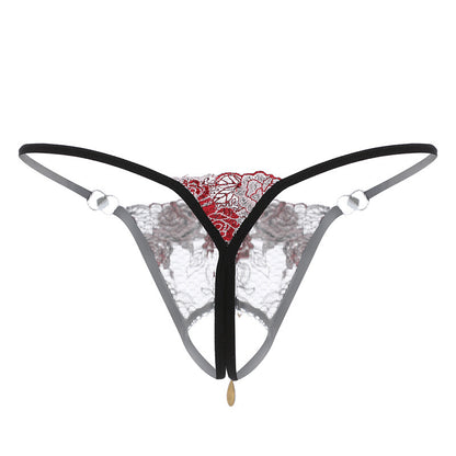 Rhinestone Lace Embroidery Sexy Thong