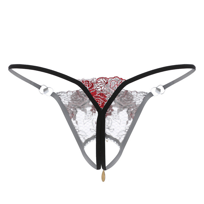 Rhinestone Lace Embroidery Sexy Thong