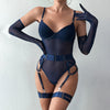 Sexy bodysuit with gloves set