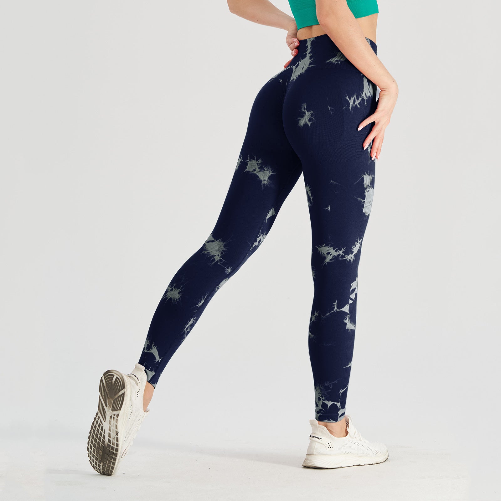 Women's High-Waist Tie-Dye Seamless Sports Running Leggings