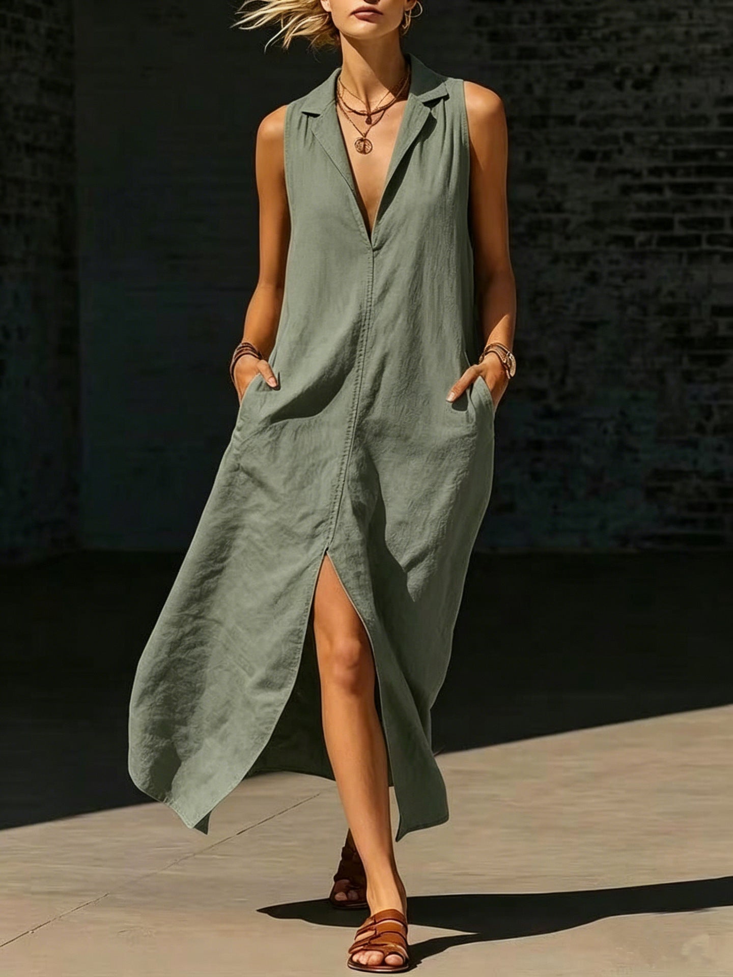 LunaFlow™ Elegant Side Split Maxi Dress