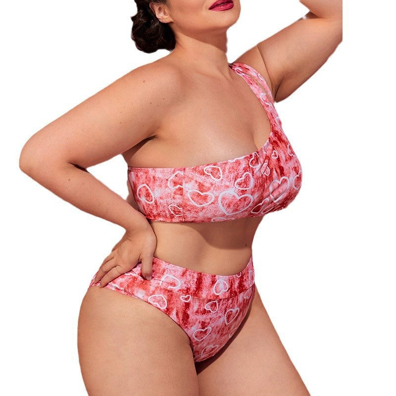 One-shoulder printed oversized swimsuit