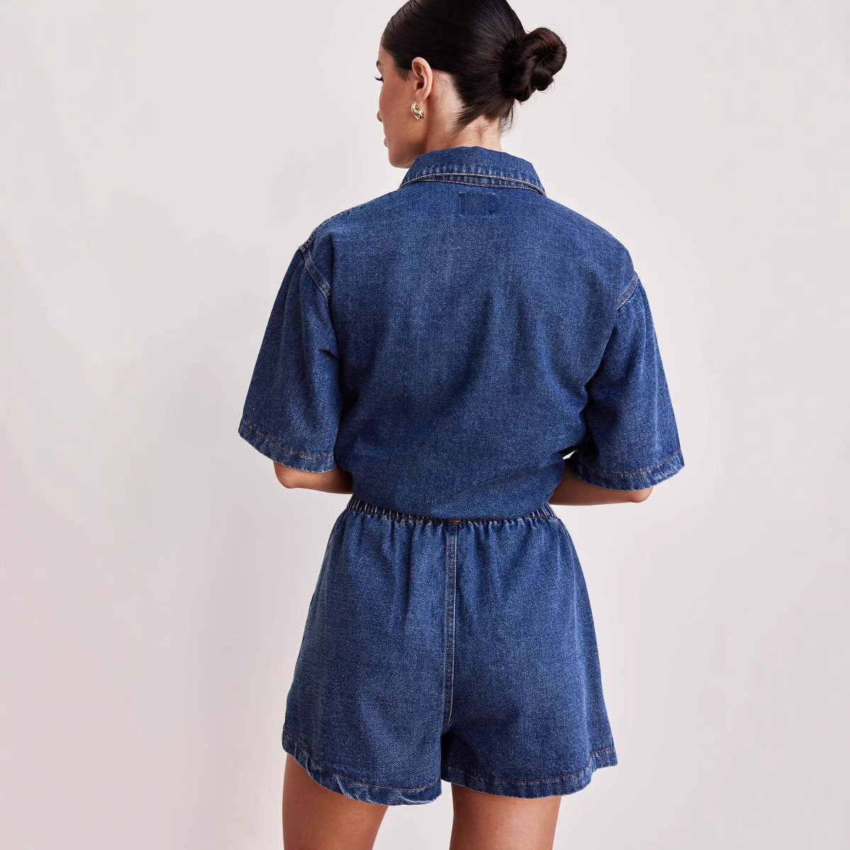 Luna Casual Denim Short Set