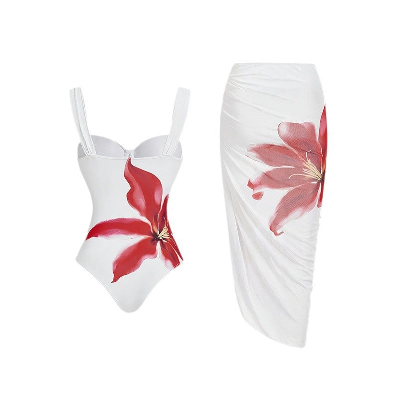 Sexy Positioning Printed Sling Hip Beach Dress