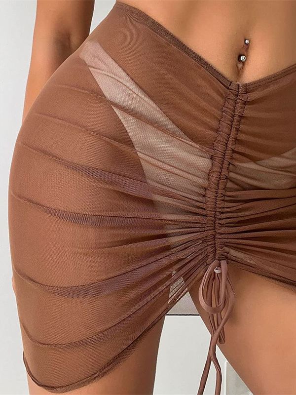 Mesh see-through hip skirt