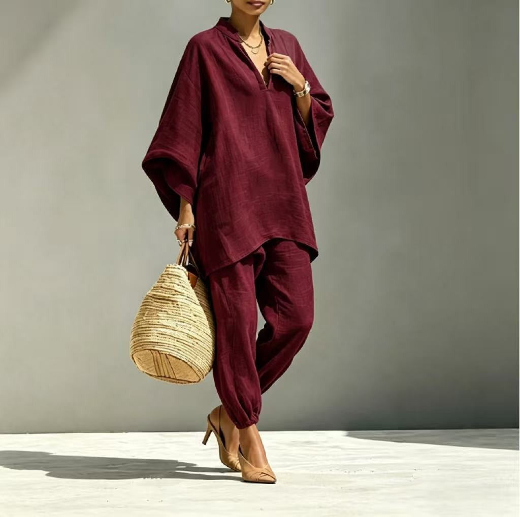LunaEase™ Linen Relaxed Two Piece Set