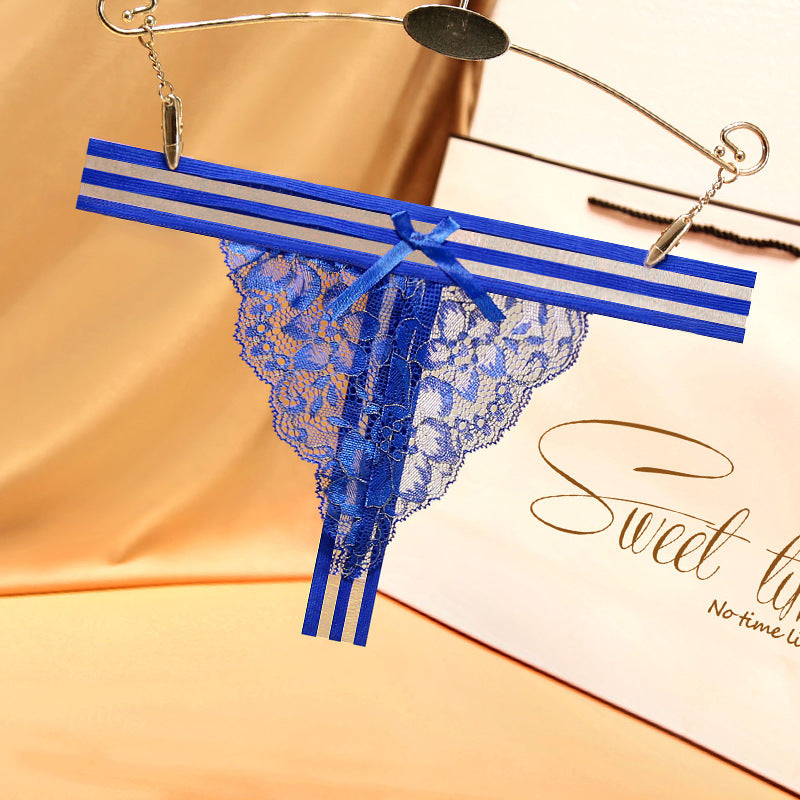 Striped See-Through Sexy Lace Thong