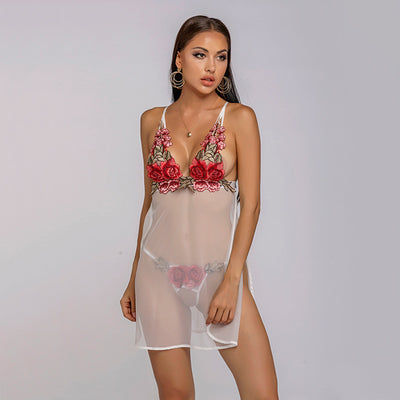 Suspender embroidered nightdress