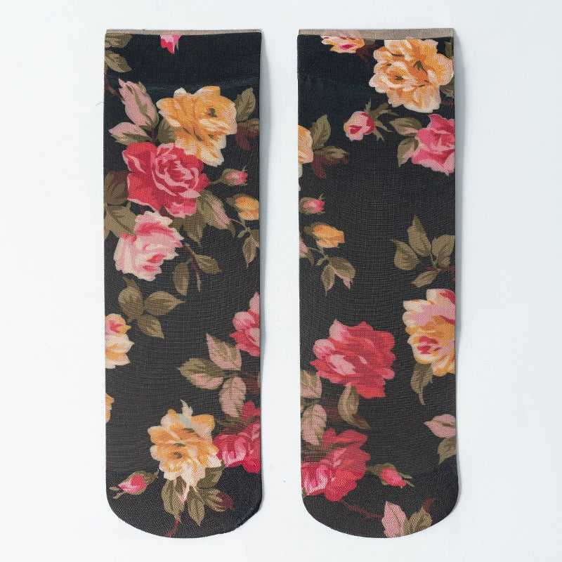 Summer high elastic breathable ultra-thin socks