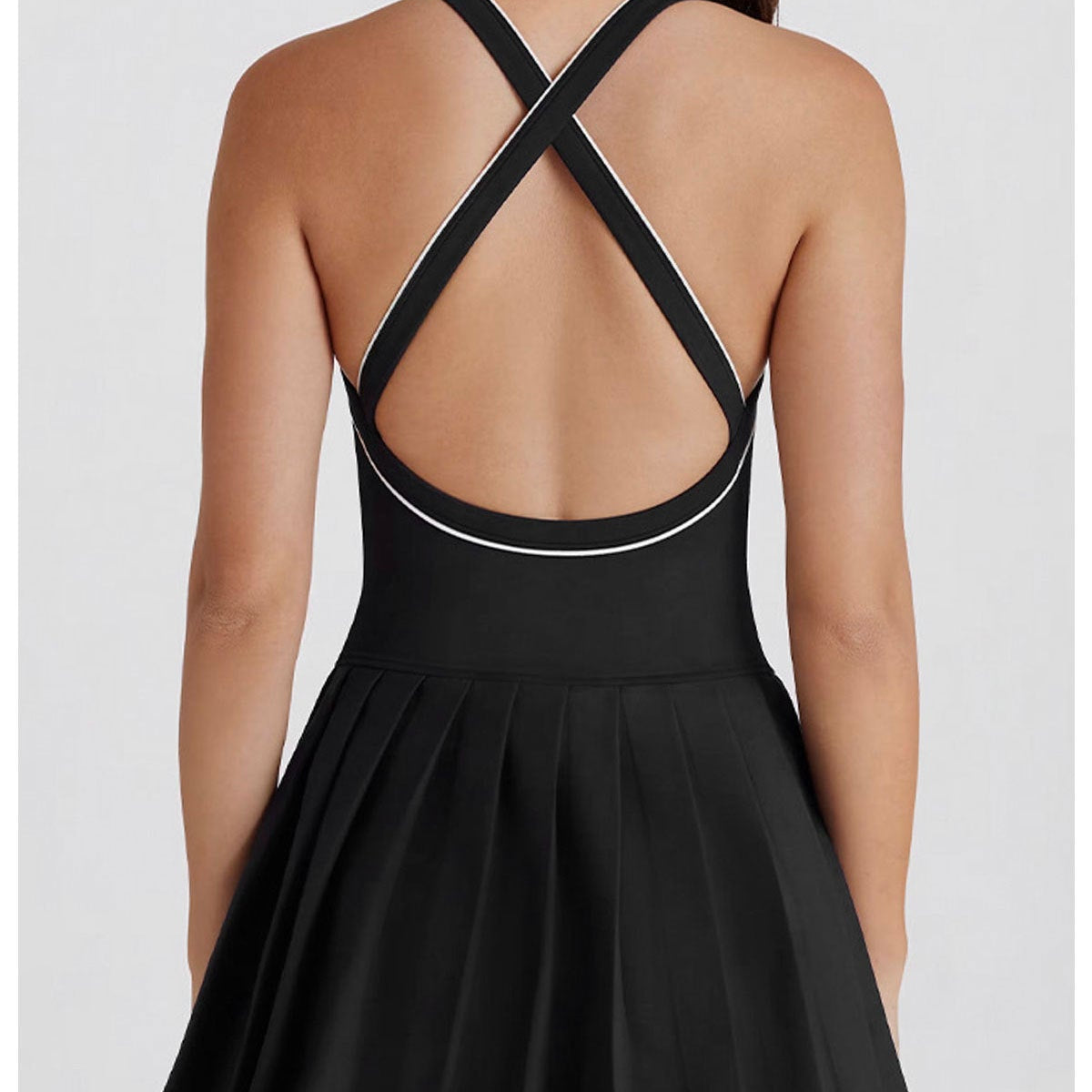 Black Cross Back Mini Dress