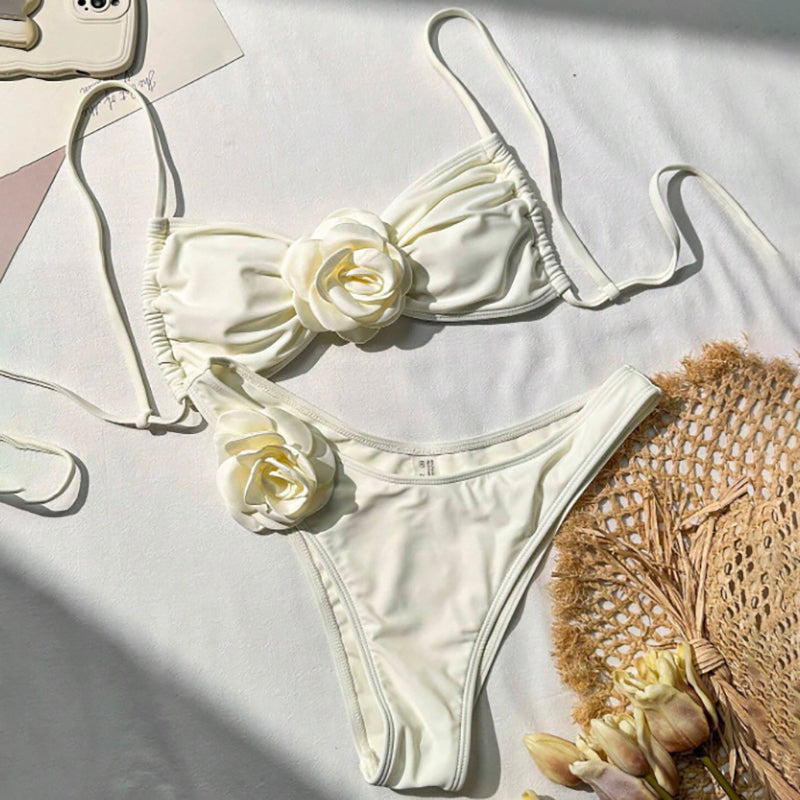 Fashion 3D Flower Sexy Bikini Swimsuit