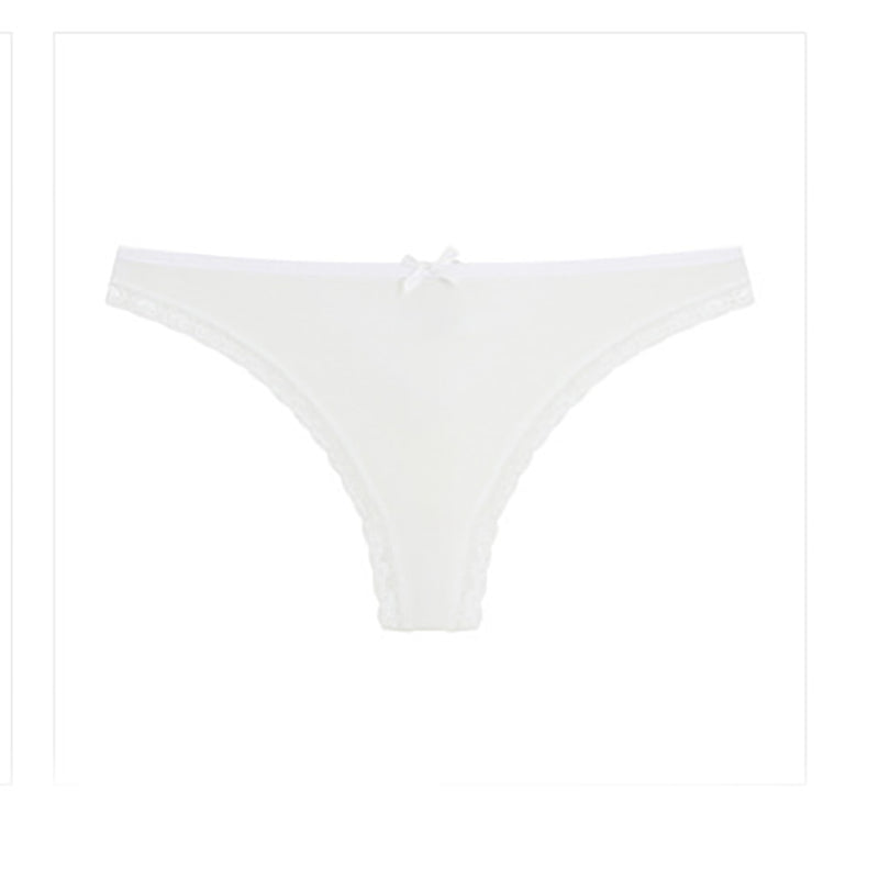 Deep V Diamond Transparent Low-Rise Bowknot Briefs