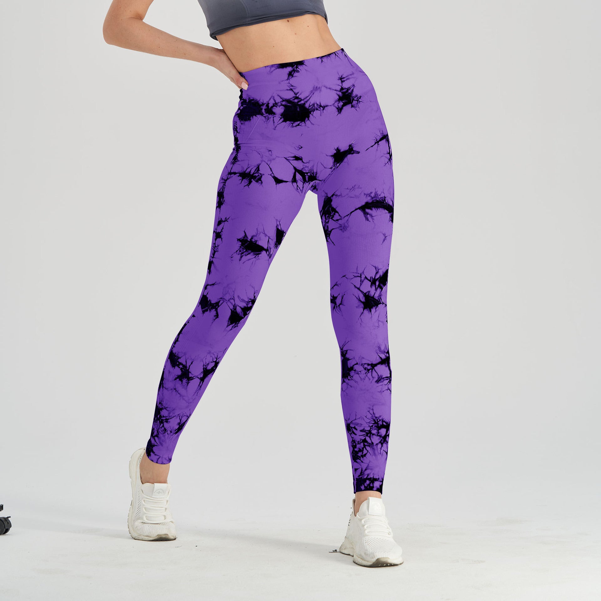Women's High-Waist Tie-Dye Seamless Sports Running Leggings