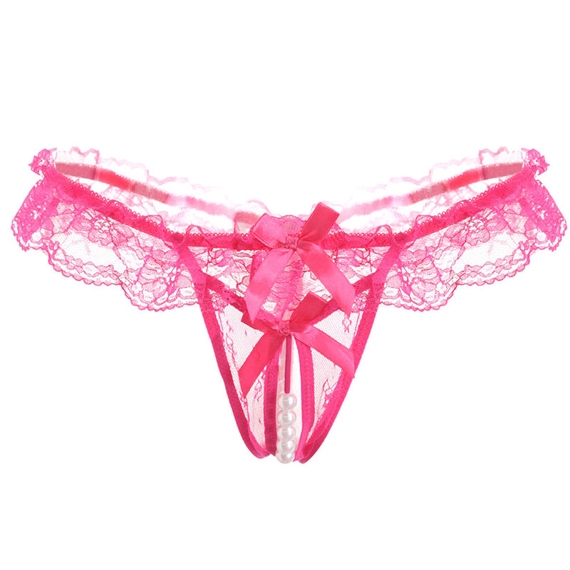 Lace low waist pearl massage panties