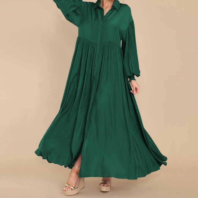 LunaFlow™ Elegant Long Sleeve Maxi Dress