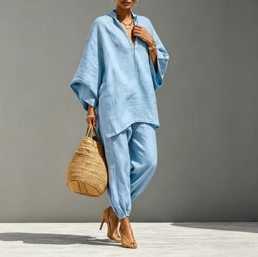 LunaEase™ Linen Relaxed Two Piece Set