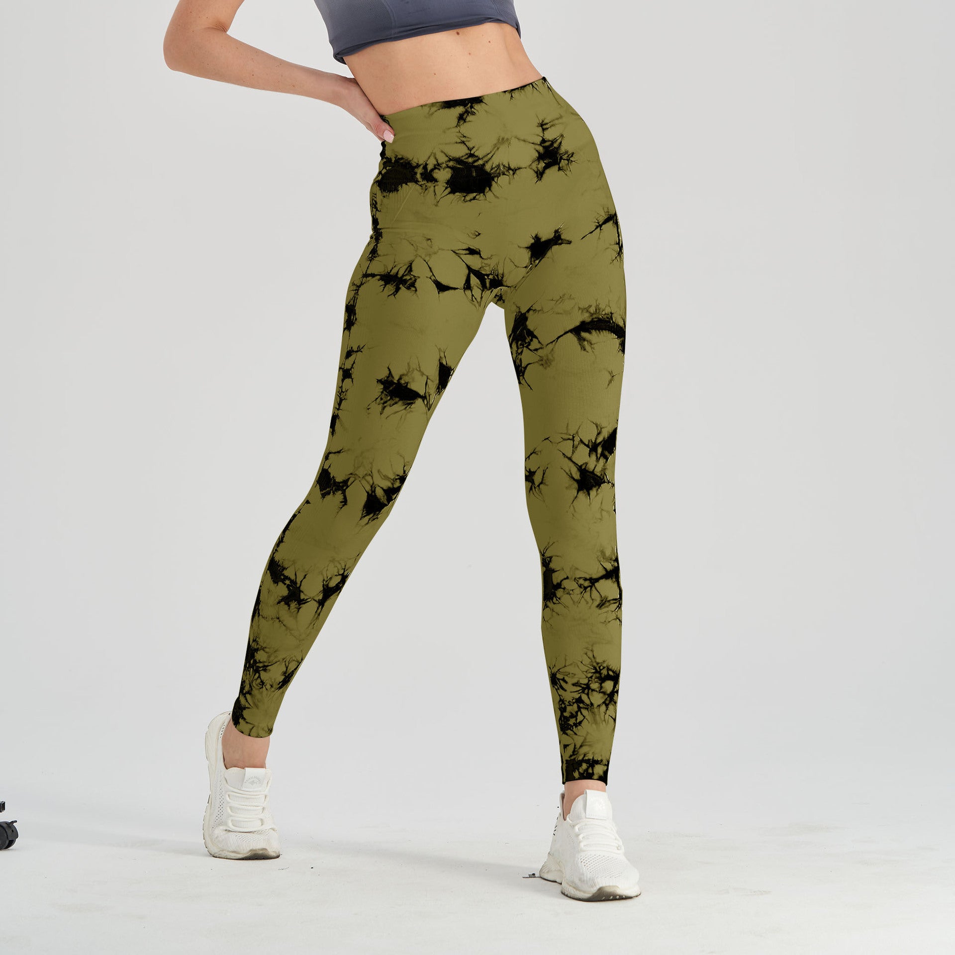 Women's High-Waist Tie-Dye Seamless Sports Running Leggings