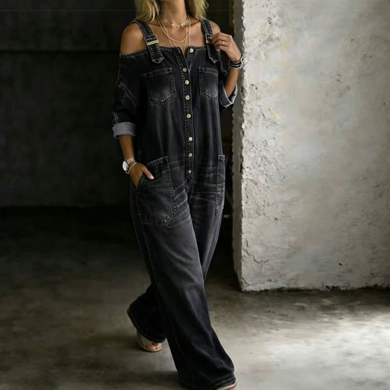 Luna™ Relaxed Denim Jumpsuit