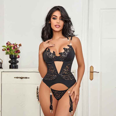 High-end lace hollow three-dimensional fun suit