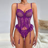 See-through lace sheer hollow suit