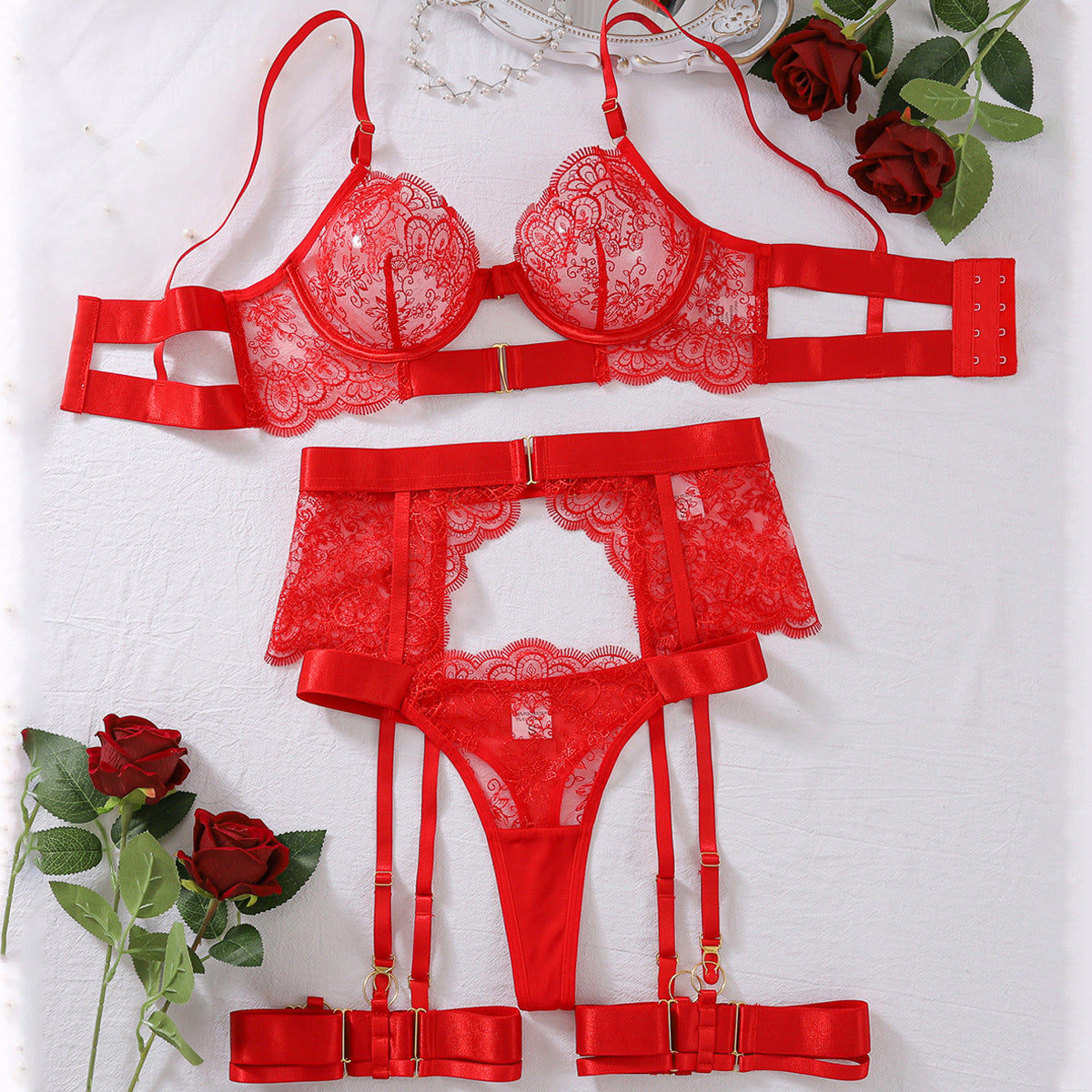 Luxe Lace Harness Lingerie Set