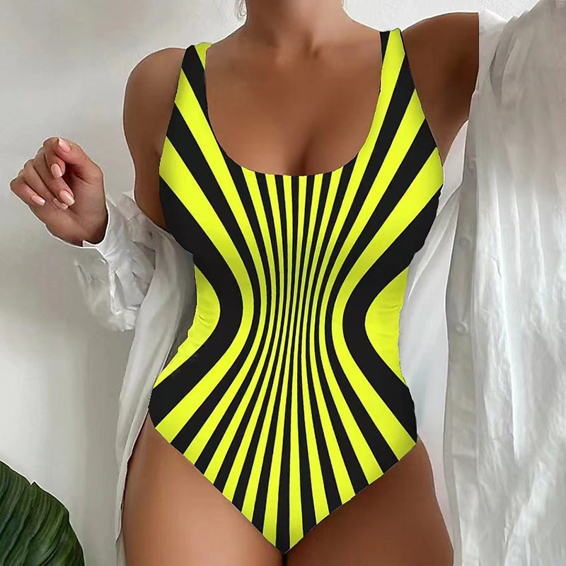 Sexy suspender striped bikini