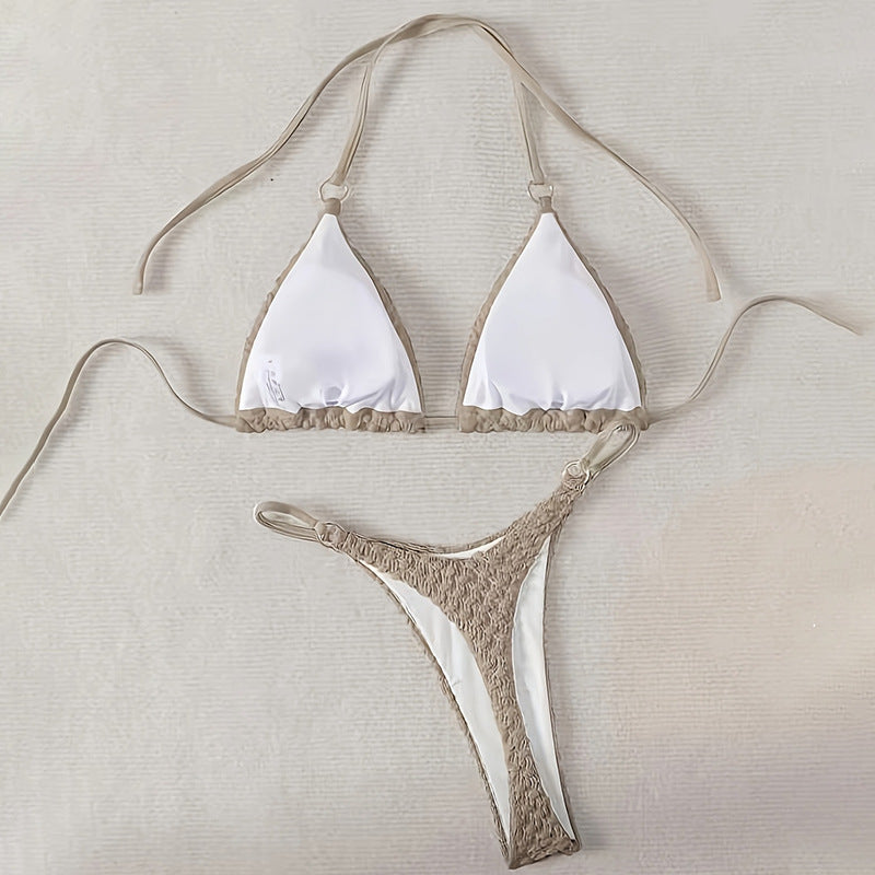 One shoulder solid color swimsuit fashionable swimsuit