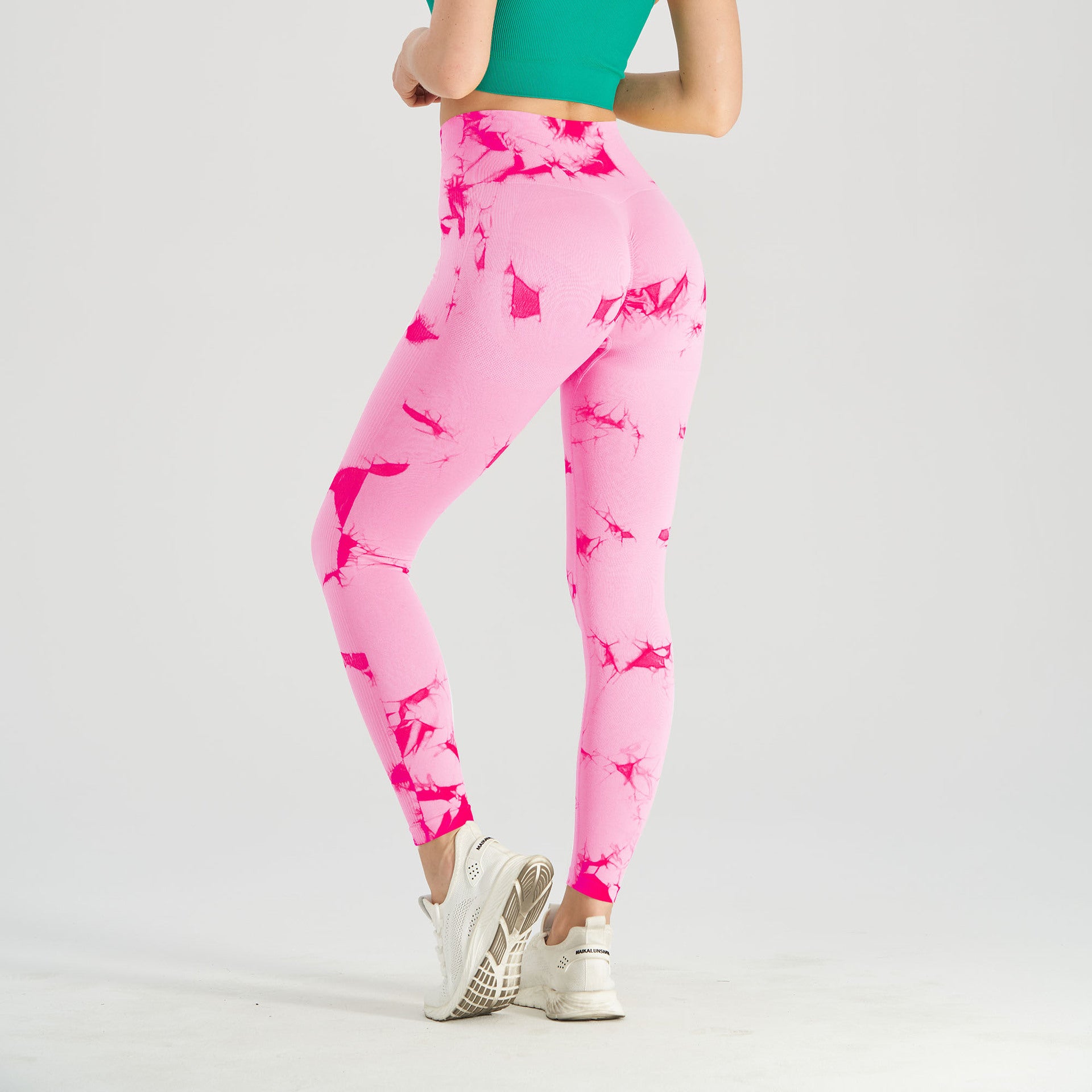 Women's High-Waist Tie-Dye Seamless Sports Running Leggings