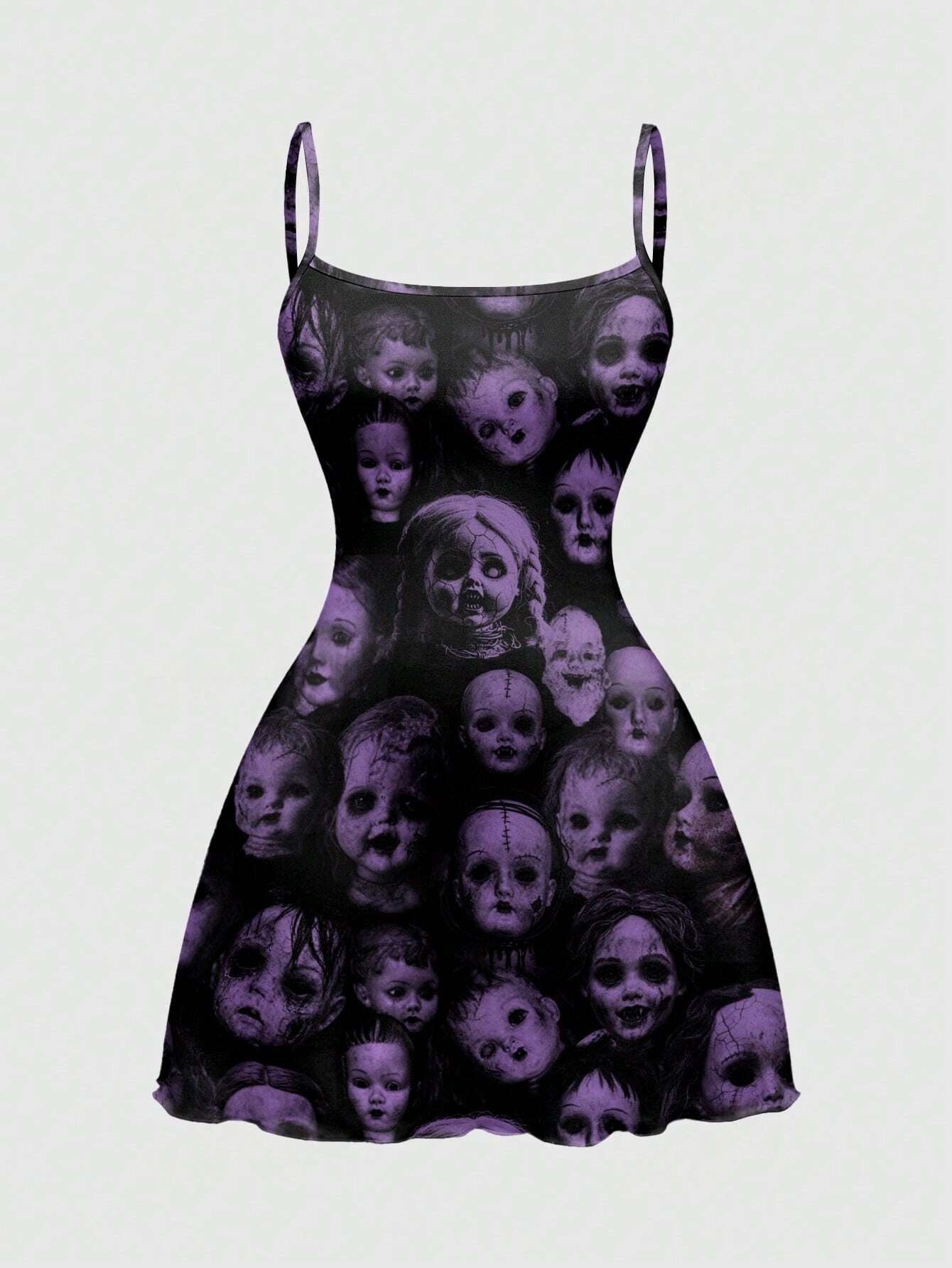 Women's Sleeveless Round Neck Slim Fit A-Line Mini Slip Dress
