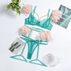 Feather chain lace transparent mesh underwear