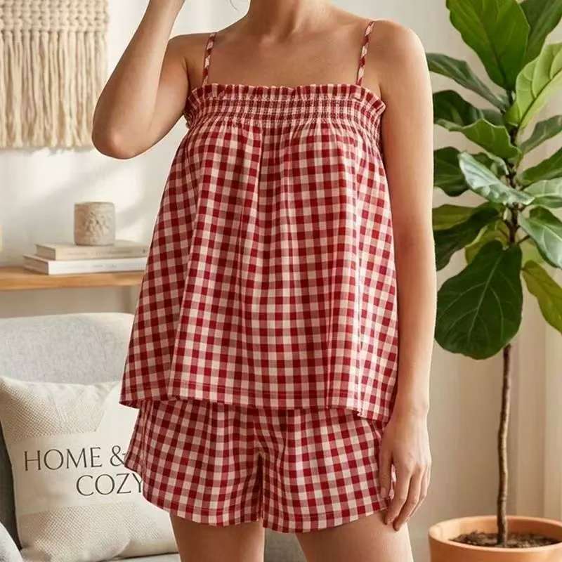 Scarlet Gingham Lounge Set