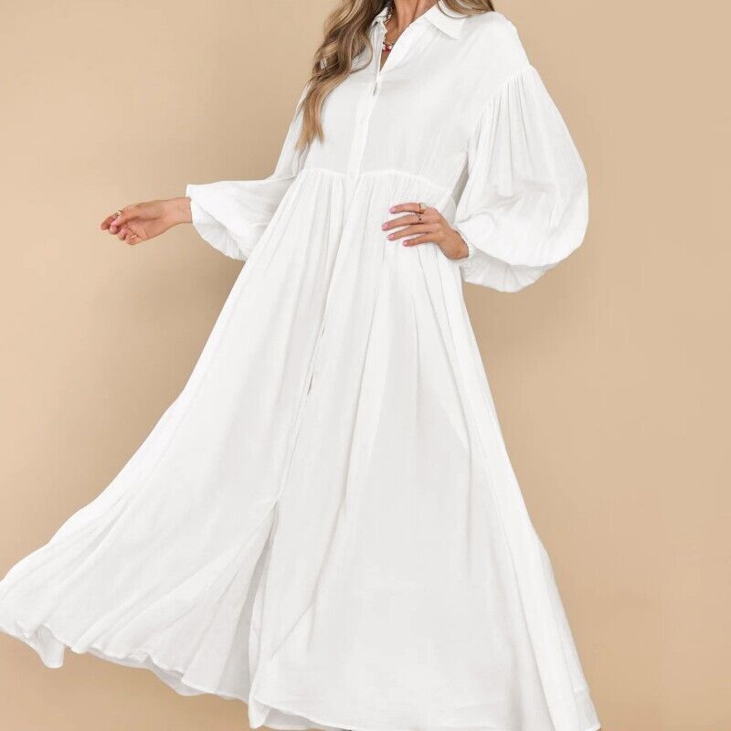 LunaFlow™ Elegant Long Sleeve Maxi Dress