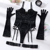 Sexy bodysuit with gloves set