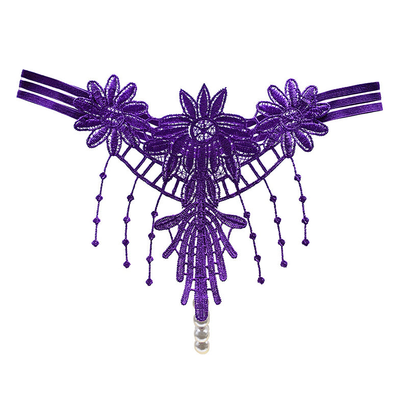 Tassel embroidery temptation hot hollow thong