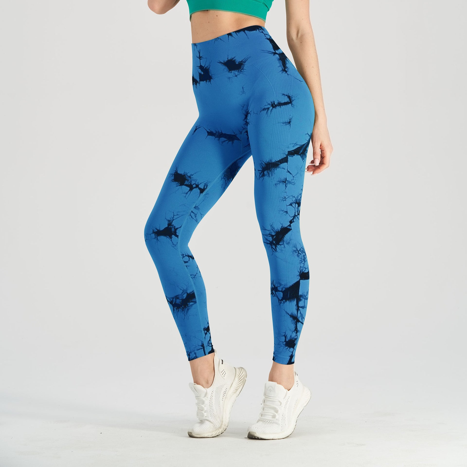 Women's High-Waist Tie-Dye Seamless Sports Running Leggings