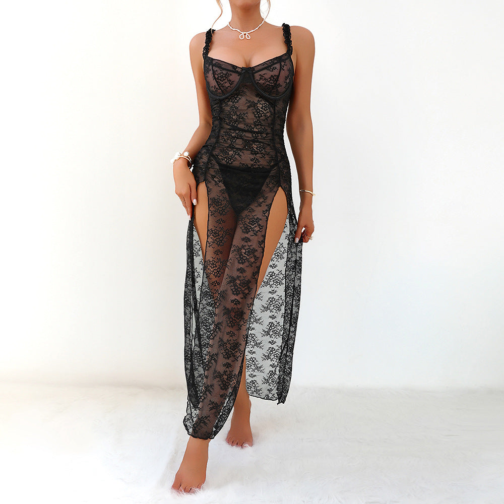 Seductive Sheer Lace Maxi Lingerie